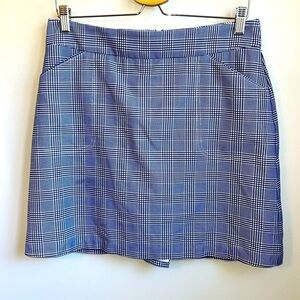 Peter Millar Blue White Plaid Wicking Golf Skort Size 8